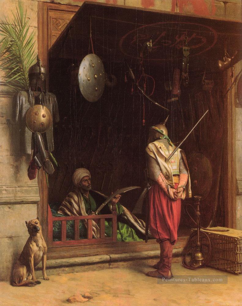 Un Marchand Darmes Au Caire Orientalisme Grec Arabe Jean Léon Gérôme Peintures à l'huile